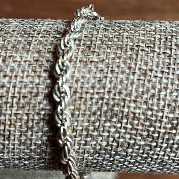 Sterling silver vintage braided rope bracelet with lobster claw clasp.  1970’s - Picture 3 of 7
